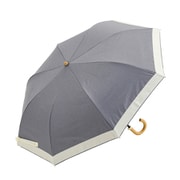折りたたみ傘 晴雨兼用 centelleo(センテリオ)グログラン リボン パラソル 二段折りたたみ傘 手開き式 50cm ダークグレー