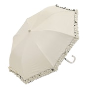 折りたたみ傘 晴雨兼用 centelleo（センテリオ）フリルパラソル 二段折りたたみ傘 手開き式 50cm オフホワイト