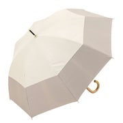 長傘 晴雨兼用 centelleo(センテリオ)バイカラー パラソル 手開き式 50cm オフホワイト