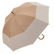 長傘 晴雨兼用 centelleo（センテリオ）バイカラー パラソル 手開き式 50cm モカ
