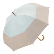 長傘 晴雨兼用 centelleo（センテリオ）バイカラー パラソル 手開き式 50cm サックス
