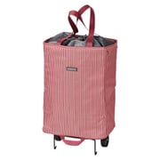 ショッピングカート cocoro 折りたためる 軽量 ハンディトートカート 30L ストライプ レッド