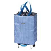 ショッピングカート cocoro 折りたためる 軽量 ハンディトートカート 30L ストライプ ブルー