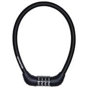 自転車 鍵 ロック 4ダイヤルロック ワイヤー長35cm/φ10mm/周長45cm 可変式ダイヤル ストレート ブラック Y-4208