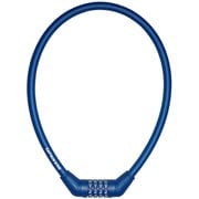 自転車 鍵 ロック 4ダイヤルワイヤーロック ワイヤー長60cm/φ12mm/周長71cm 可変式ダイヤル ストレート ネイビー Y-4276