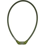 自転車 鍵 ロック 4ダイヤルワイヤーロック ワイヤー長90cm/φ12mm/周長101cm 可変式ダイヤル ストレート オリーブ Y-4280
