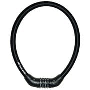 自転車 鍵 ロック 極太4ダイヤルワイヤーロック ワイヤー長60cm/φ18mm/周長73cm 可変式ダイヤル ストレート ブラック Y-4298