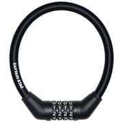 自転車 鍵 ロック 4ダイヤルワイヤーロック ワイヤー長30cm/φ12mm/周長41cm 可変式ダイヤル ストレート ブラック Y-4337