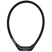 自転車 鍵 ロック 4ダイヤルワイヤーロック ワイヤー長60cm/φ12mm/周長71cm 可変式ダイヤル ストレート ブラック Y-4338