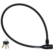 自転車 鍵 ロック ワイヤーロック ワイヤー長70cm/φ10mm/周長74cm ディンプルキー ストレート ブラック Y-4349
