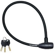 自転車 鍵 ロック ワイヤーロック ワイヤー長60cm/φ12mm/周長68cm ウェーブキー ストレート シャッター付 ブラック Y-4434