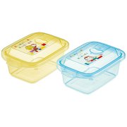 エアー弁 ふわっと保存容器 M 300ml 2個セット おさるのジョージ ブロック FCNF1W