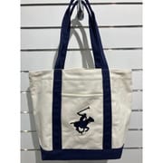 BM3006 ネイビー [スタンダード キャンバストートバッグ ブランド ロゴ ポニー 刺繍 BHPC]
