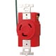 明工 接地2P 30A 引掛埋込コンセント（接地リード線付）（赤）（L6-30R 準拠） MH2878R-1
