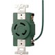 明工 接地3P 30A 引掛埋込コンセント（接地リード線付）（緑）（L15-30R 準拠） MH2879M-1