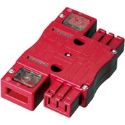 明工 ハーネス用ジョイントボックス2分岐（送り付）結線完了表示付（赤） MJ2495R