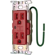 明工 ML医用接地埋込ダブルコンセント(C形)通電表示ランプ付(赤) ML1272T3R