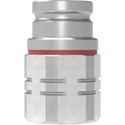 ノン・ドリップニップル(プラグ)呼径19mm 真鍮製 バルブ付 G1"メネジ EPDM カラーコード赤 10-767-6241