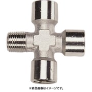 クロス G3/8メネジ×G3/8メネジ×G3/8メネジ×R3/8オネジ 19-900-5934