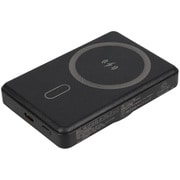 モバイルバッテリー 5000mAh 準固体電池採用 マグネット式ワイヤレス充電 スマホリング搭載 最大PD20W USB Type-C入出力 ブラック OWL-LPB5025MG-BK