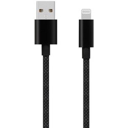 ブレイデッドケーブル 0.7m USB Type-A to Lightning 耐屈曲1万回 急速充電2.4A充電/データ転送 ブラック OWL-CBN1AL7-BK