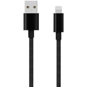 ブレイデッドケーブル 2m USB Type-A to Lightning 耐屈曲1万回 急速充電2.4A充電/データ転送 ブラック OWL-CBN1AL20-BK