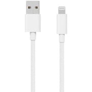 ブレイデッドケーブル 2m USB Type-A to Lightning 耐屈曲1万回 急速充電2.4A充電/データ転送 ホワイト OWL-CBN1AL20-WH