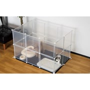 ST01JC-001CL [【工具不要】 ジョイントサークル20P 透明 ドア付き ペットフェンス 柵 ペットサークル ケージ 小型犬 脱走防止]