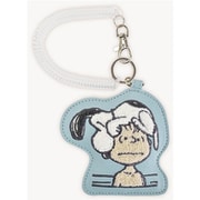 SPZ-4037 PEANUTS ダイカット刺繍パスケース スヌーピー ブルー