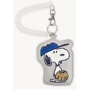 SPZ-4039 PEANUTS ダイカット刺繍パスケース スヌーピー グレー