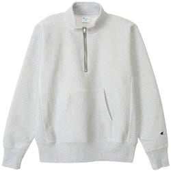 ハーフジップスウェットシャツリバースウィーブ メンズ スウェット シルバーグレー Mサイズ C3-Y017
