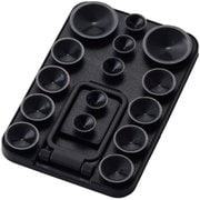 P-TKPTMAGS01BK [TakoPita 吸盤スマホパッド スタンド付 MagSafe対応 シリコン コンパクト ブラック]