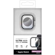 Apple Watch 44mm対応 ポリカーボネート 高光沢ガラス 一体型ケース 表面硬度8H シルバー GHB5147AW44