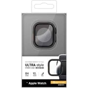 Apple Watch 45mm対応 ポリカーボネート 高光沢ガラス 一体型ケース 表面硬度8H ブラック GHB5151AW45