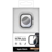 Apple Watch 46mm対応 ポリカーボネート 高光沢ガラス 一体型ケース 表面硬度8H シルバー GHB5153AW46