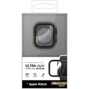 Apple Watch 46mm対応 ポリカーボネート 高光沢ガラス 一体型ケース 表面硬度8H ブラック GHB5154AW46