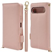 Xperia 10 VII用 手帳型ケース カード入れ おしゃれ スタンド機能 シンプル ハンドストラップ付き マグネット式 ライトピンク 9232XP107BHSLPK