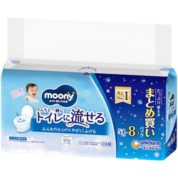 ムーニー おしりふき トイレに流せるタイプ 詰替 54枚×8コ [ベビー おしりふき]
