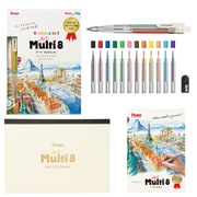【限定】Art Multi8（アートマルチ8）スケッチブック付きセット ホルダータイプ色芯8色 専用替芯（12色×各1本）芯削り器付き オリジナルスケッチブック付き XPH804STSB