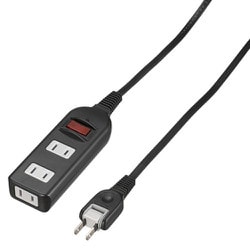 ノイズフィルター集中スイッチ付タップ 3個口 2m 黒 YZBKNS312B