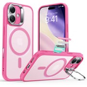 包み込む究極の保護、MagSafe機能を引き出す隠れスタンド付きiPhone 17用ケース 1A86500501_Classic Hybrid Magnetic Case（Camera Control, Stash Stand）, Compatible with iPhone 17 Frosted Pink