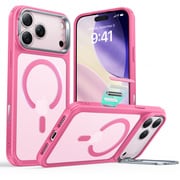 包み込む究極の保護、MagSafe機能を引き出す隠れスタンド付きiPhone 17 Pro Max用ケース 1A86800501_Classic Hybrid Magnetic Case（Camera Control, Stash Stand）, Compatible with iPhone 17 Pro Max Frosted Pink