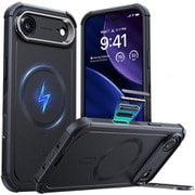 無限大のMagSafe究極保護、隠れスタンド、カメラコントロール付きiPhone Air用 Cyberタフケース 1A88000101_Cyber Tough Magnetic Case（Camera Control, Stash Stand）, Compatible with iPhone Air Black
