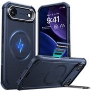 無限大のMagSafe究極保護、隠れスタンド、カメラコントロール付きiPhone Air用 Cyberタフケース 1A88000201_Cyber Tough Magnetic Case（Camera Control, Stash Stand）, Compatible with iPhone Air Navy Blue