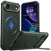 無限大のMagSafe究極保護、隠れスタンド、カメラコントロール付きiPhone Air用 Cyberタフケース 1A88000401_Cyber Tough Magnetic Case（Camera Control, Stash Stand）, Compatible with iPhone Air Olive Green
