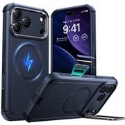 無限大のMagSafe究極保護、隠れスタンド、カメラコントロール付きiPhone 17 Pro用 Cyberタフケース 1A88100201_Cyber Tough Magnetic Case(Camera Control, Stash Stand), Compatible with iPhone 17 Pro Navy Blue