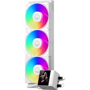 2.4インチIPSディスプレイ搭載 ハイエンドクラス水冷CPUクーラー 360mmラジエーター ホワイト DC360-ARGB-WH
