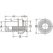 セルフクリンチングブラインドナット（SUS304用）TBSS 小箱（ステンレス）TBSS-M5-1 入数1000個入り 901-4094