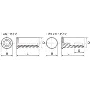 セルフクリンチングスペーサー（SUS304用）（スルータイプ）TDFSS 小箱（ステンレス）TDFSS-M4-5 入数1000個入り 901-4120
