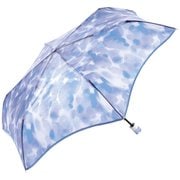 折りたたみ傘 雨傘 ビニール傘 54cm 手開き式 フラワーベースアンブレラ ミニ ブルー PT-0081-002BL